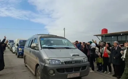 Convoy de residentes de Hasakah regresa de Sheikh Maqsoud y Ashrafiyah