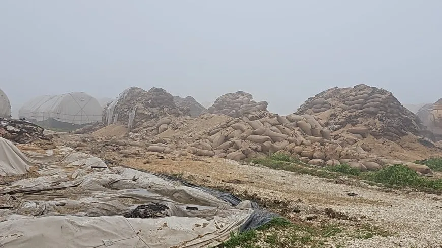 Un almacén de trigo se quema en el campo de Hasaka por un ataque con drones cerca de la base de Qasrak