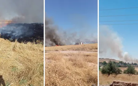 Los equipos de emergencia extinguen tres incendios en Tel Tamr