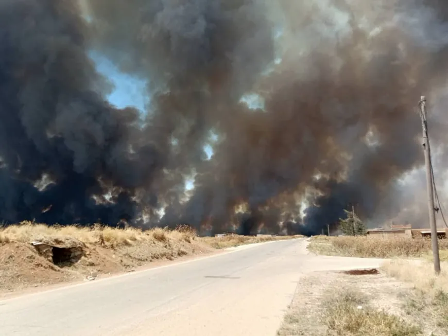 El incendio originado en Zirgan alcanza el norte de Tel Tamr