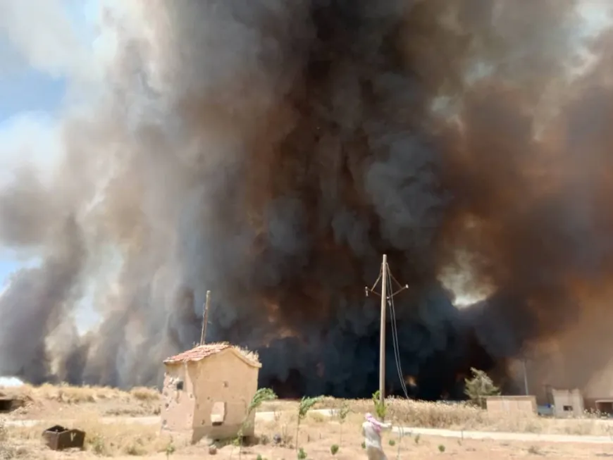El incendio originado en Zirgan alcanza el norte de Tel Tamr