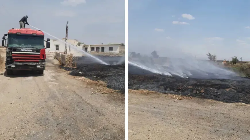 Los equipos de emergencia extinguen dos incendios en Tel Tamr