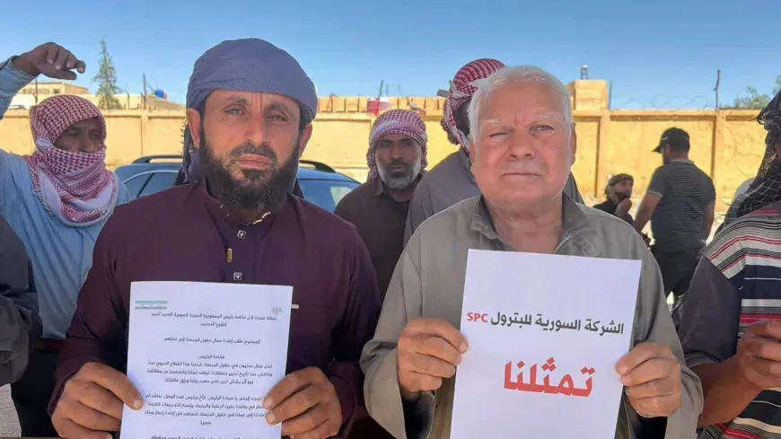 Protestas en Al-Shaddadi exigen revisar el sistema de contratación en los yacimientos petroleros y gasísticos de Al-Yabsa