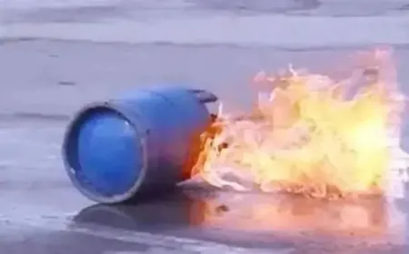 Se declara un incendio en un almacén de bombonas de gas en Çilaxa