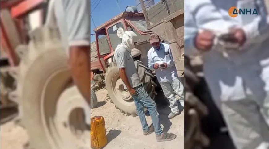 En imágenes: Un conductor del Ayuntamiento de Hesekê vende combustible municipal a un comerciante