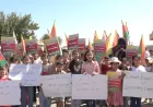 Habitantes de Amûdê protestan para exigir el reconocimiento del kurdo como lengua oficial