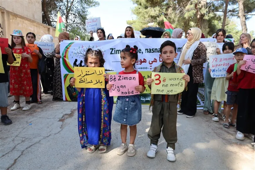 Demonstration in Tel Tamr rejects limiting Kurdish language to 3 classes weekly 