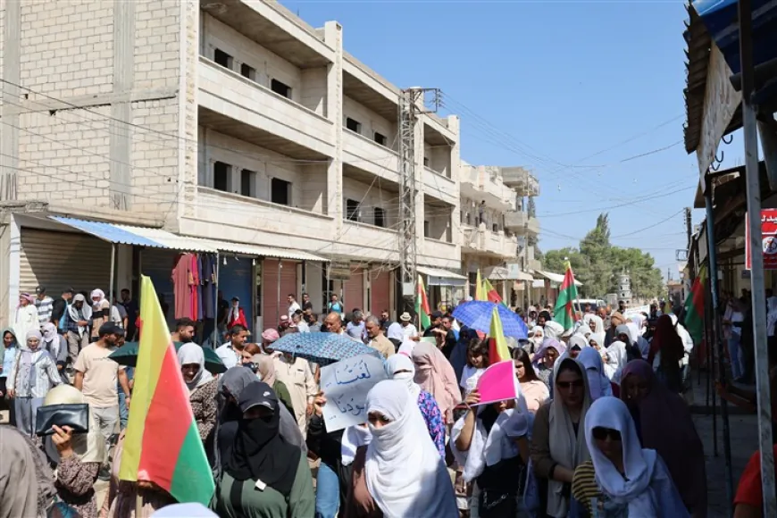 Demonstration in Tel Tamr rejects limiting Kurdish language to 3 classes weekly 