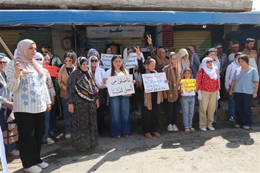 Demonstration in Tel Tamr rejects limiting Kurdish language to 3 classes weekly 