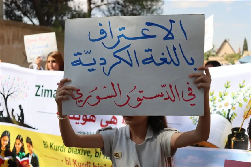 Demonstration in Tel Tamr rejects limiting Kurdish language to 3 classes weekly 