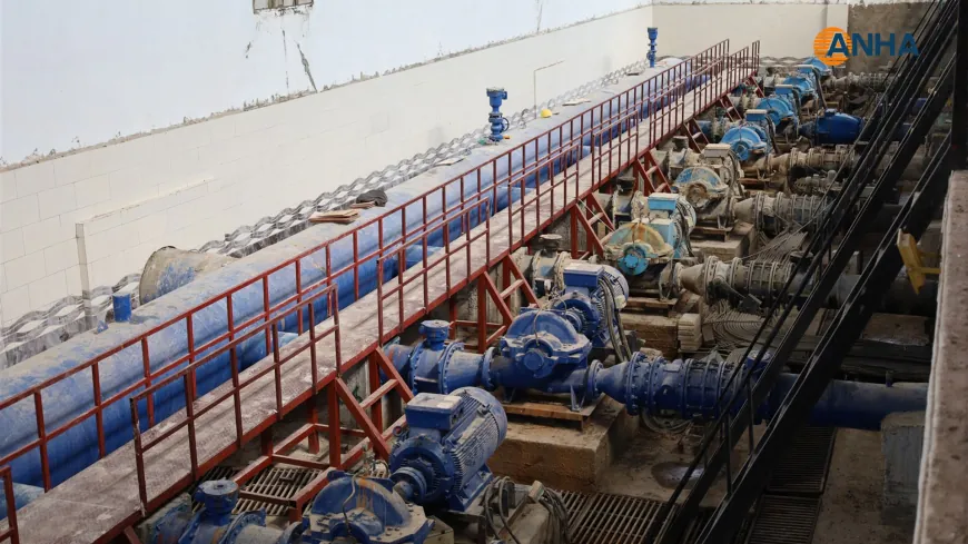 Trabajos de mantenimiento en curso en la estación de agua de Allouk