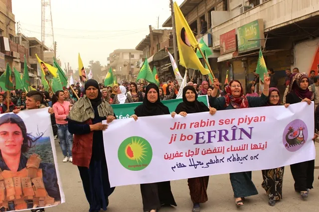 Di Roja Piştgiriya Efrînê de gelê Tirbespiyê: Bedêl çi be em teslîm nabin