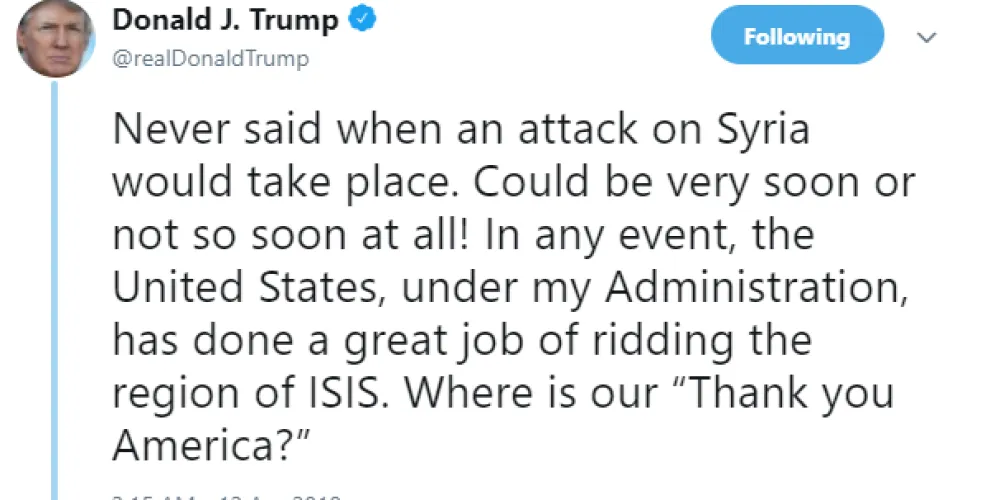 Trump: Dibe ku di demeke nêz pêk were!