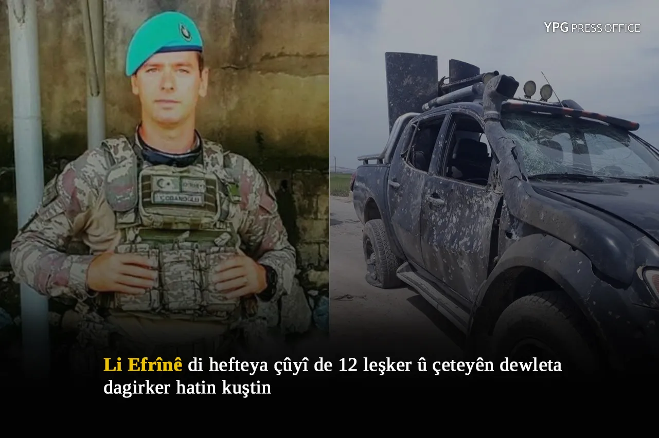 YPG: Li Efrînê 12 leşker û çete hatin kuştin
