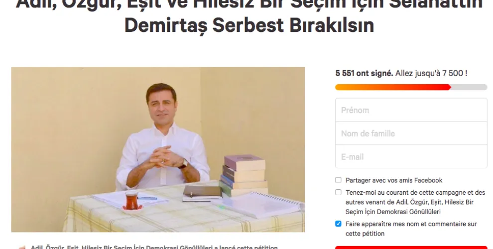 Ji bo azadiya Demîrtaş 5 hezar îmze hatin hevdan