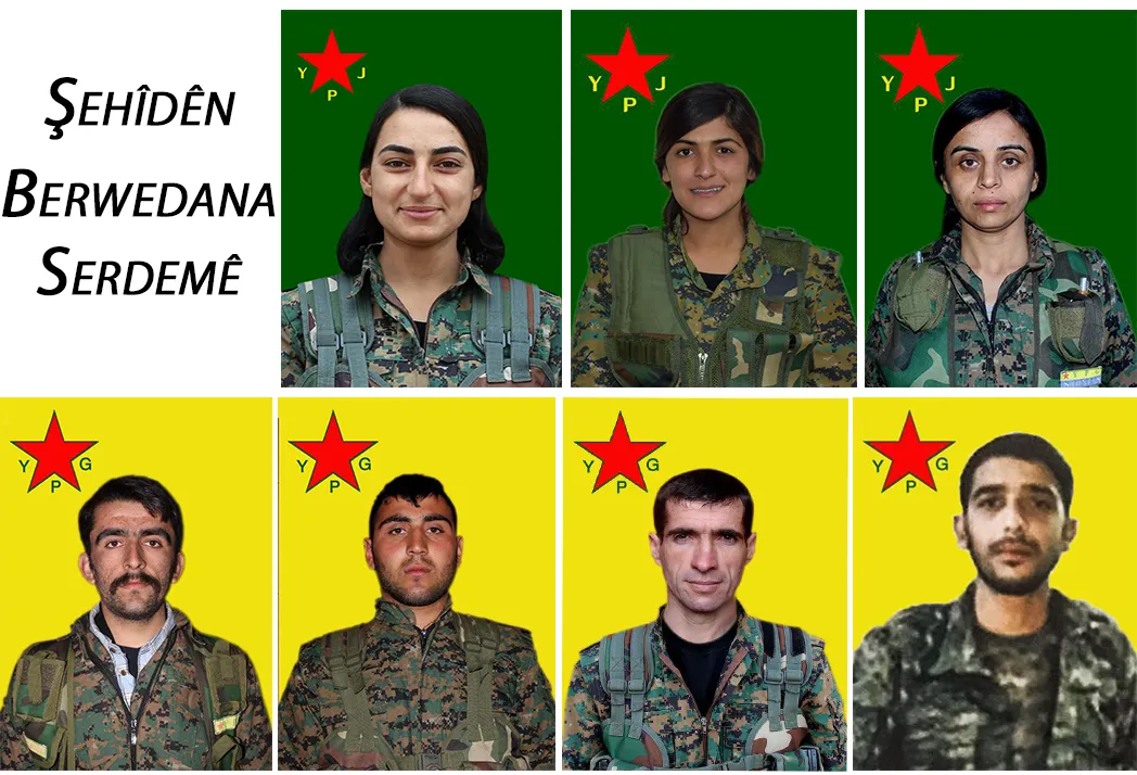 YPG'ê nasnameya 7 şehîdên Berxwedana Serdemê eşkere kir