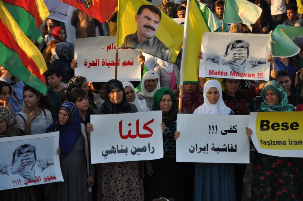 Li Kobanê li dijî cezayê darvekirinê yê Ramîn Penahî çalakî