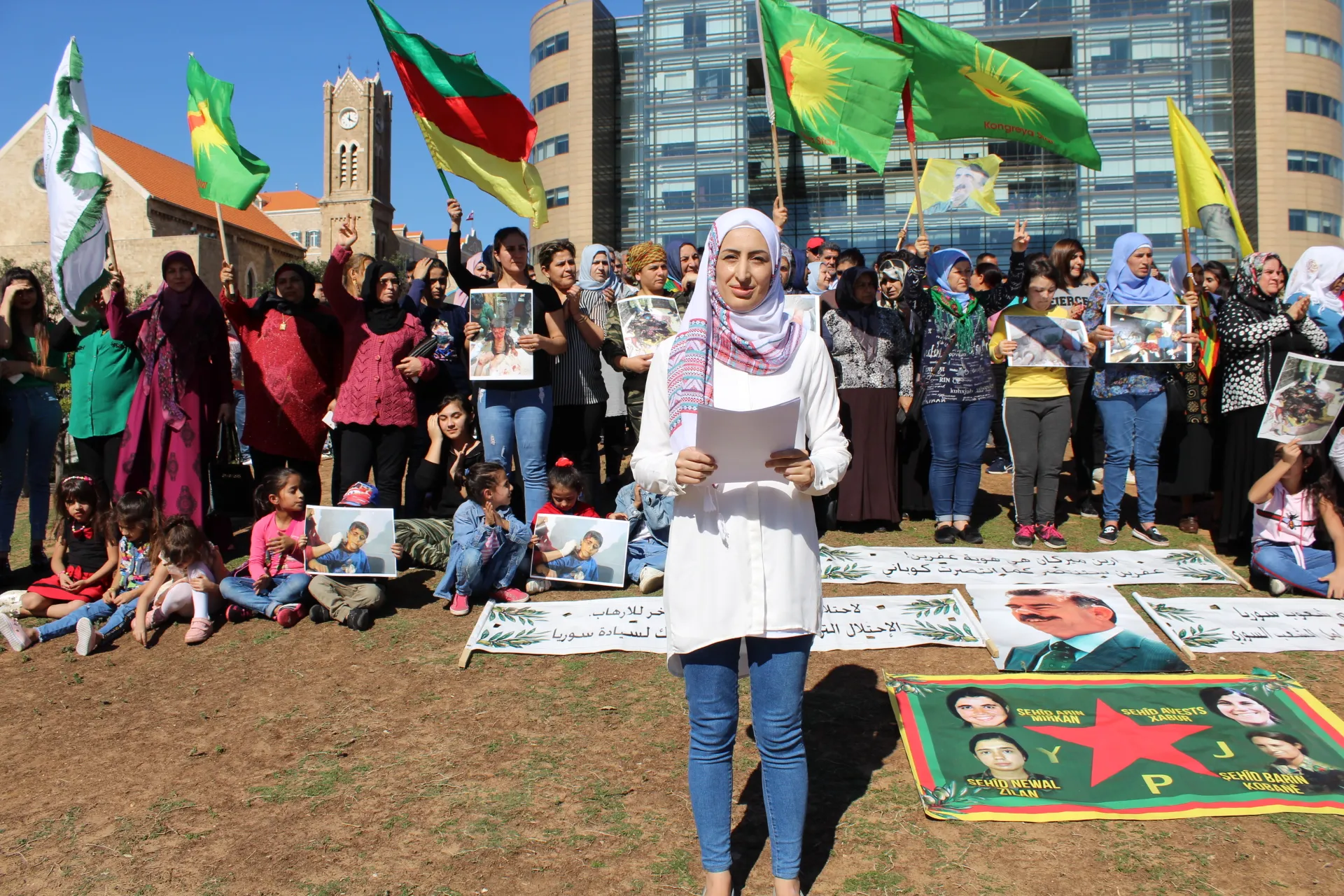 Kurdên li Lubnanê dagirkeriya Tirkiyê protesto kirin
