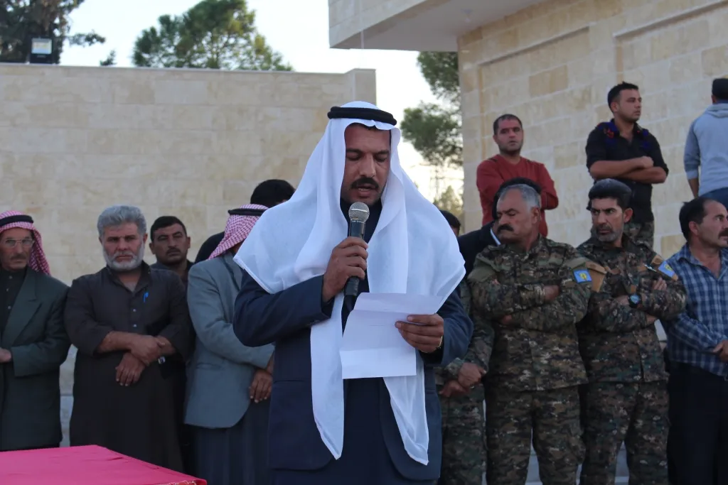 Li Minbicê şehîd Elî El-Rizqo hate oxirkirin û şehîdên meha Cotmehê hatin bibîranîn