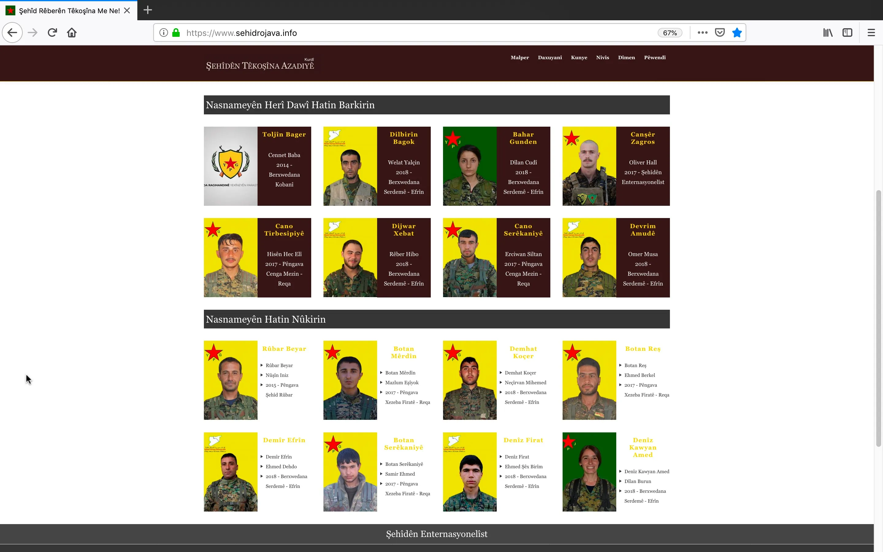 Malpera şehîdên şoreşa Rojava hat vekirin