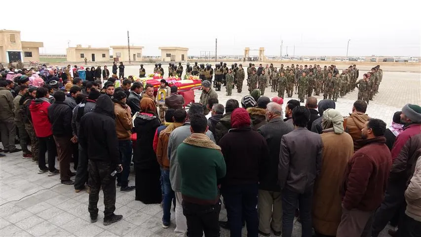 Cenazeyê 3 şehîdan li Şedadê hatin veşartin