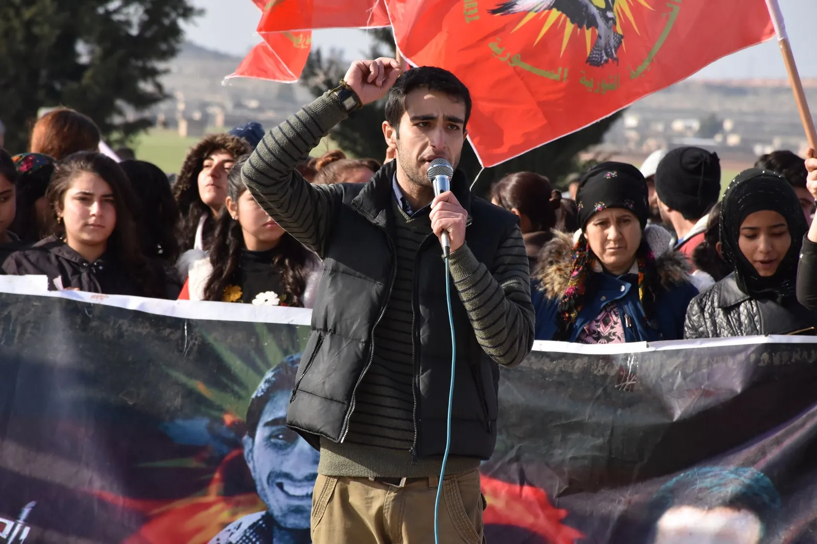 Ciwanên Efrînê li dijî dagirkeriya Tirkiyê meşiyan