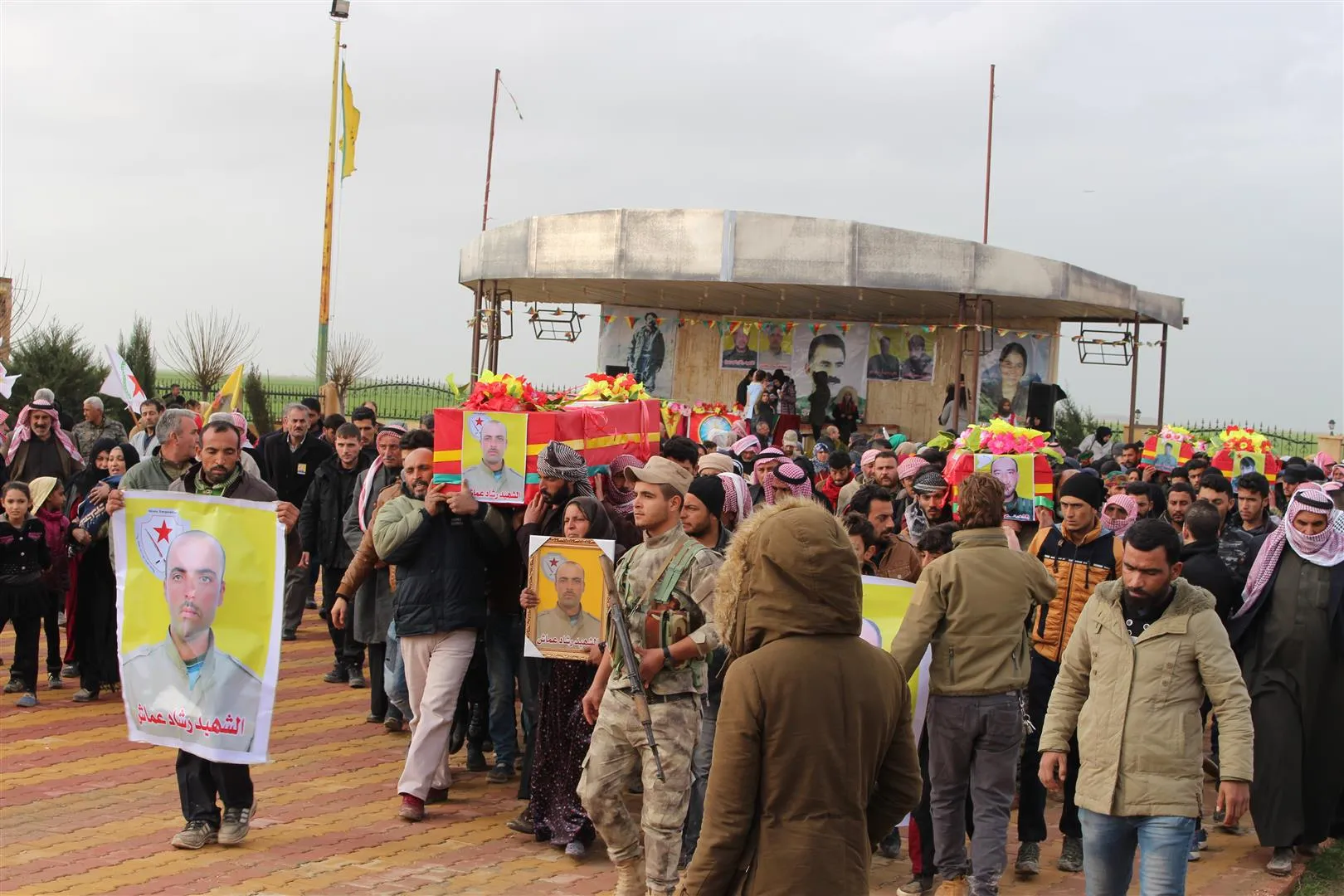 Cenazeyê 4 şehîdan li Hesekê hatin veşartin