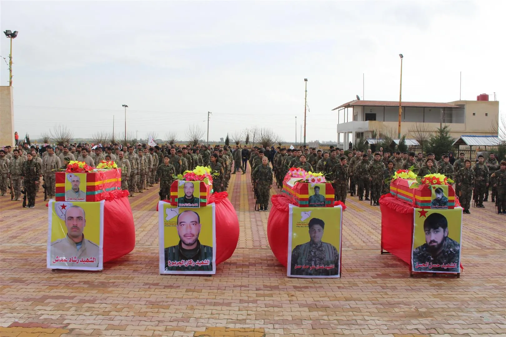Cenazeyê 4 şehîdan li Hesekê hatin veşartin