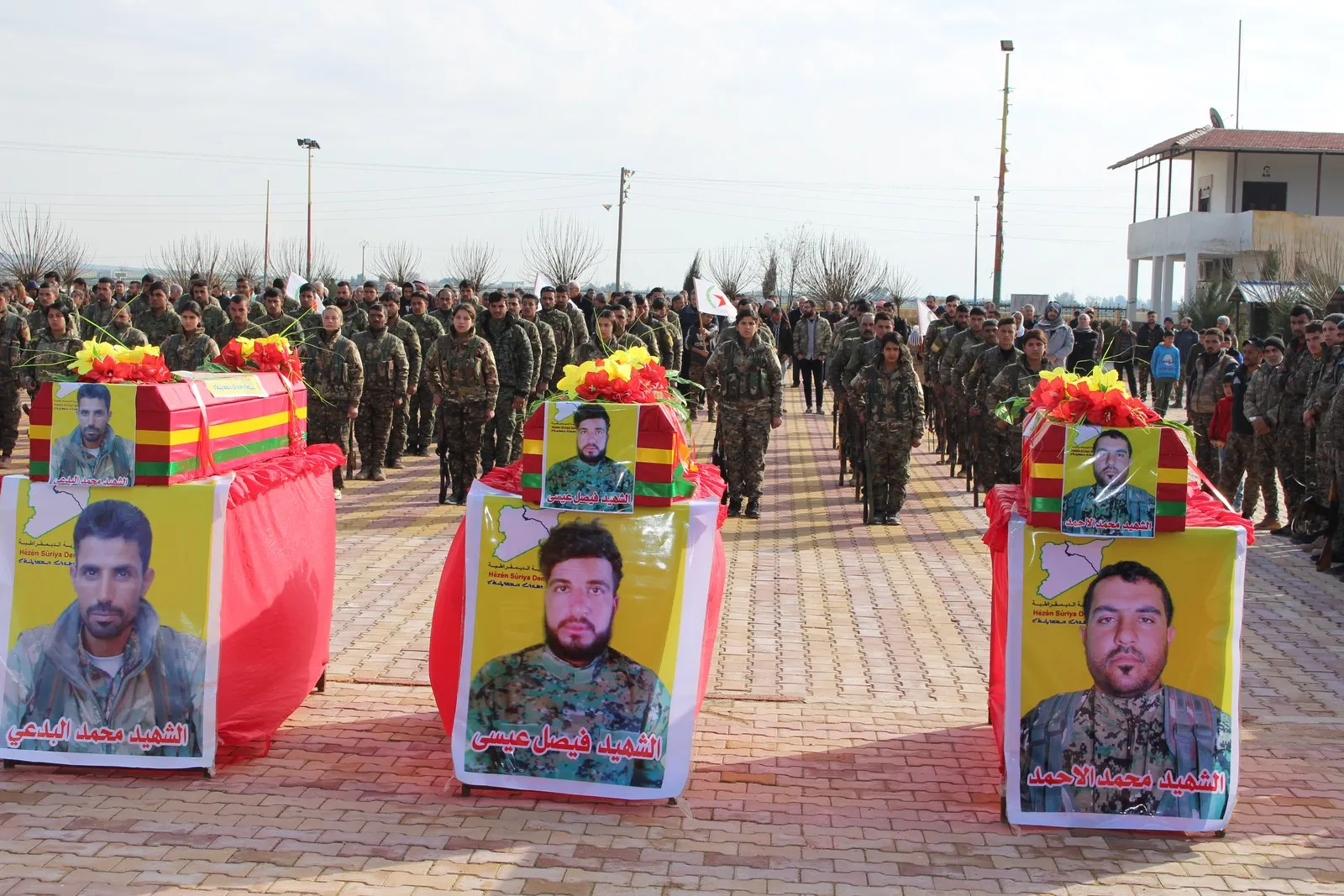Cenazeyê 3 şehîdan li Hesekê hatin veşartin