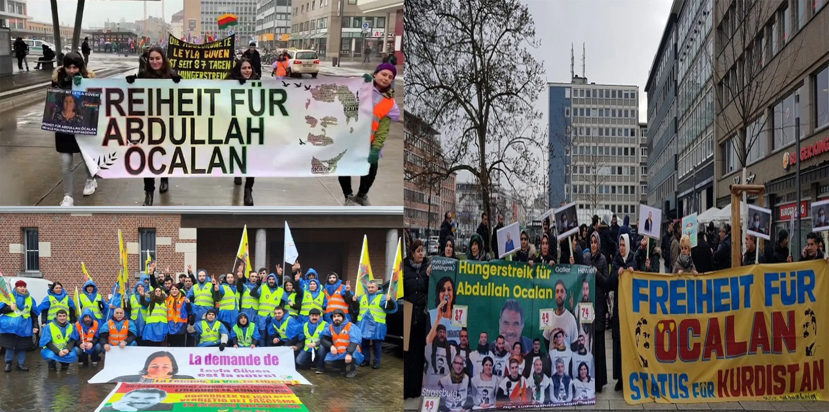 Li seranserî Ewrupayê piştgiriya berxwedana grevên birçîbûnê
