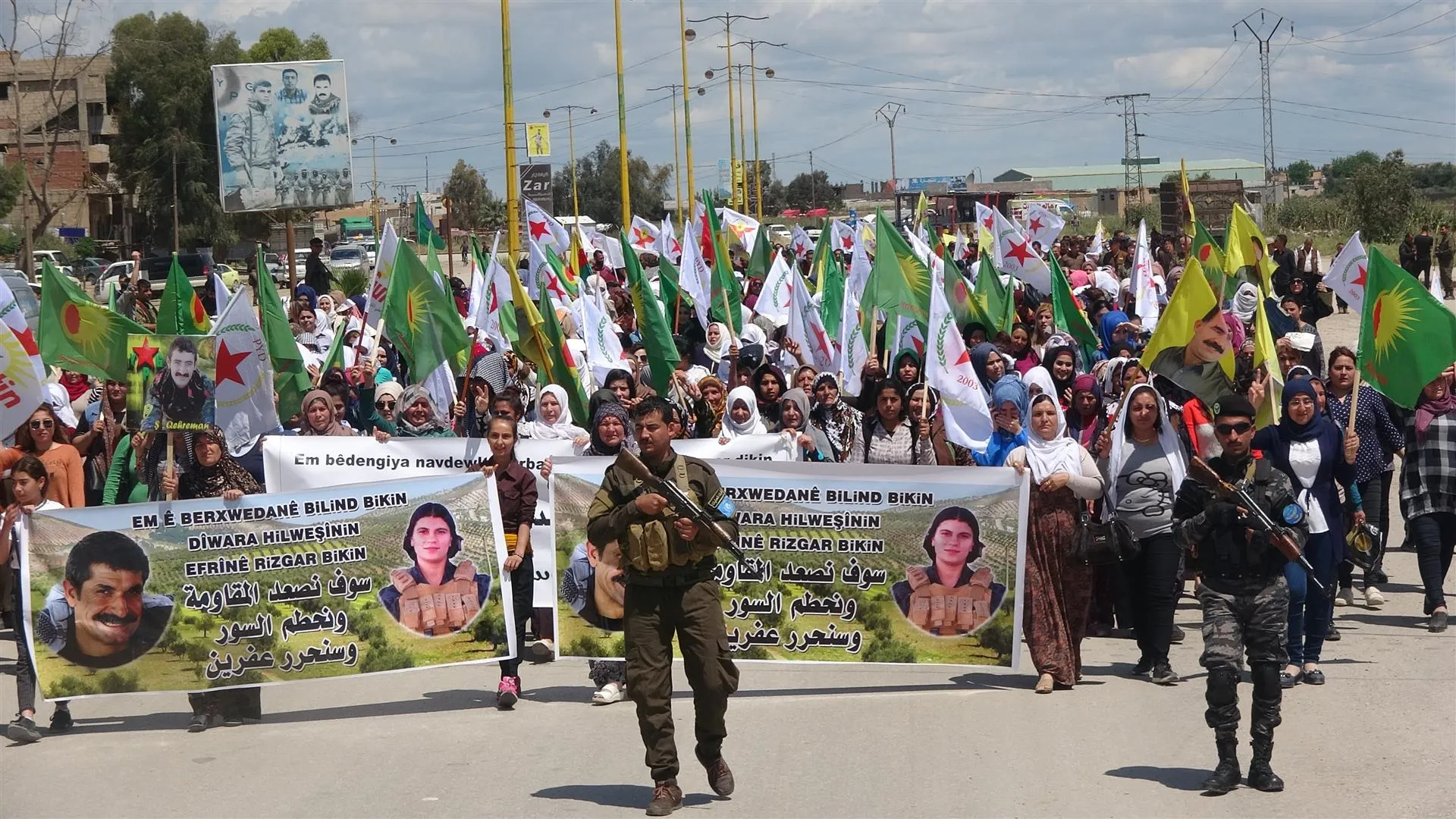 Li Hesekê li dijî dagirkeran xwepêşandan