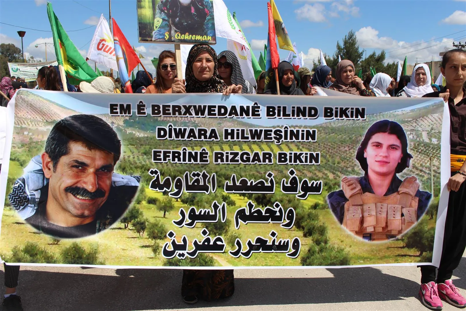 Li Hesekê li dijî dagirkeran xwepêşandan