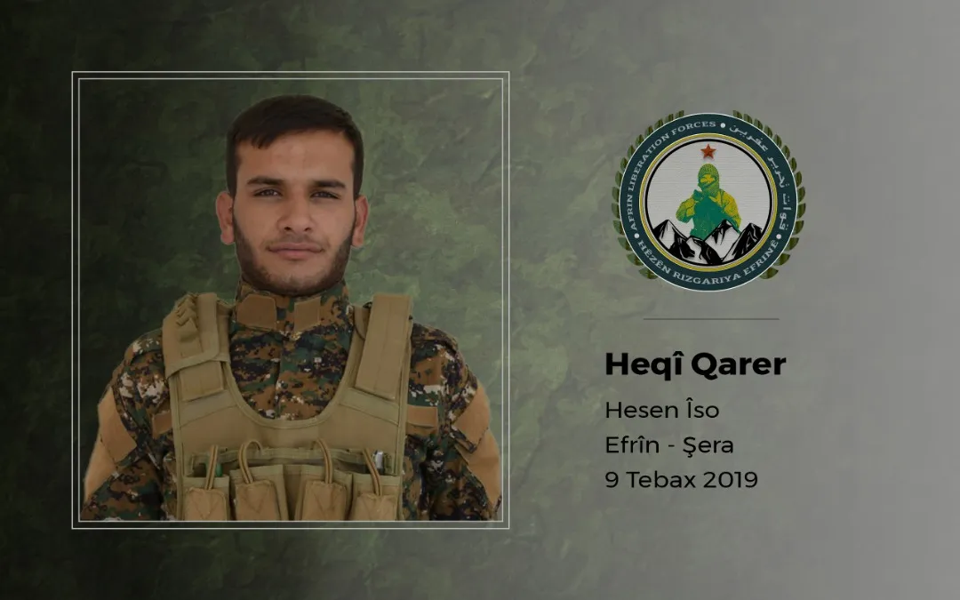HRE`yê nasnameya şehîdekî xwe eşkere kir