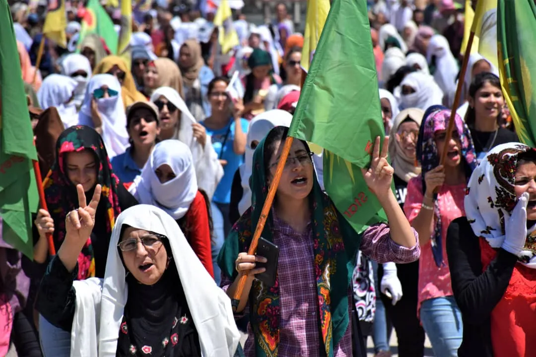 Li Serêkaniyê meşa li dijî dagirkeriya Tirk