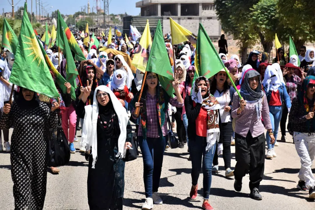 Li Serêkaniyê meşa li dijî dagirkeriya Tirk