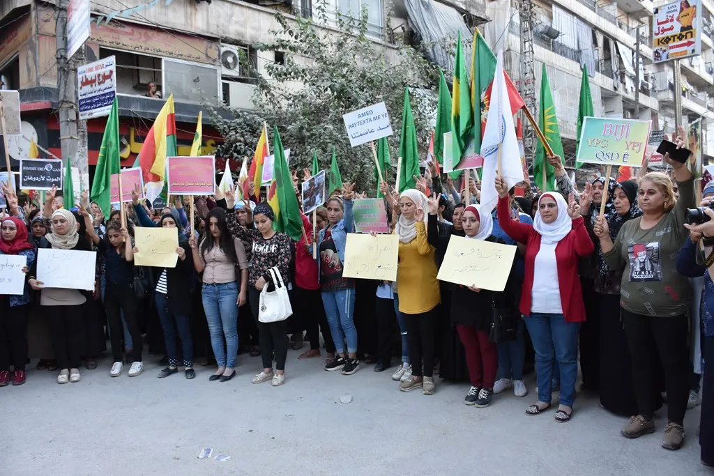 Li Şehba û Helebê bi hezaran li dijî dagirkeriya Tirk meşiyan