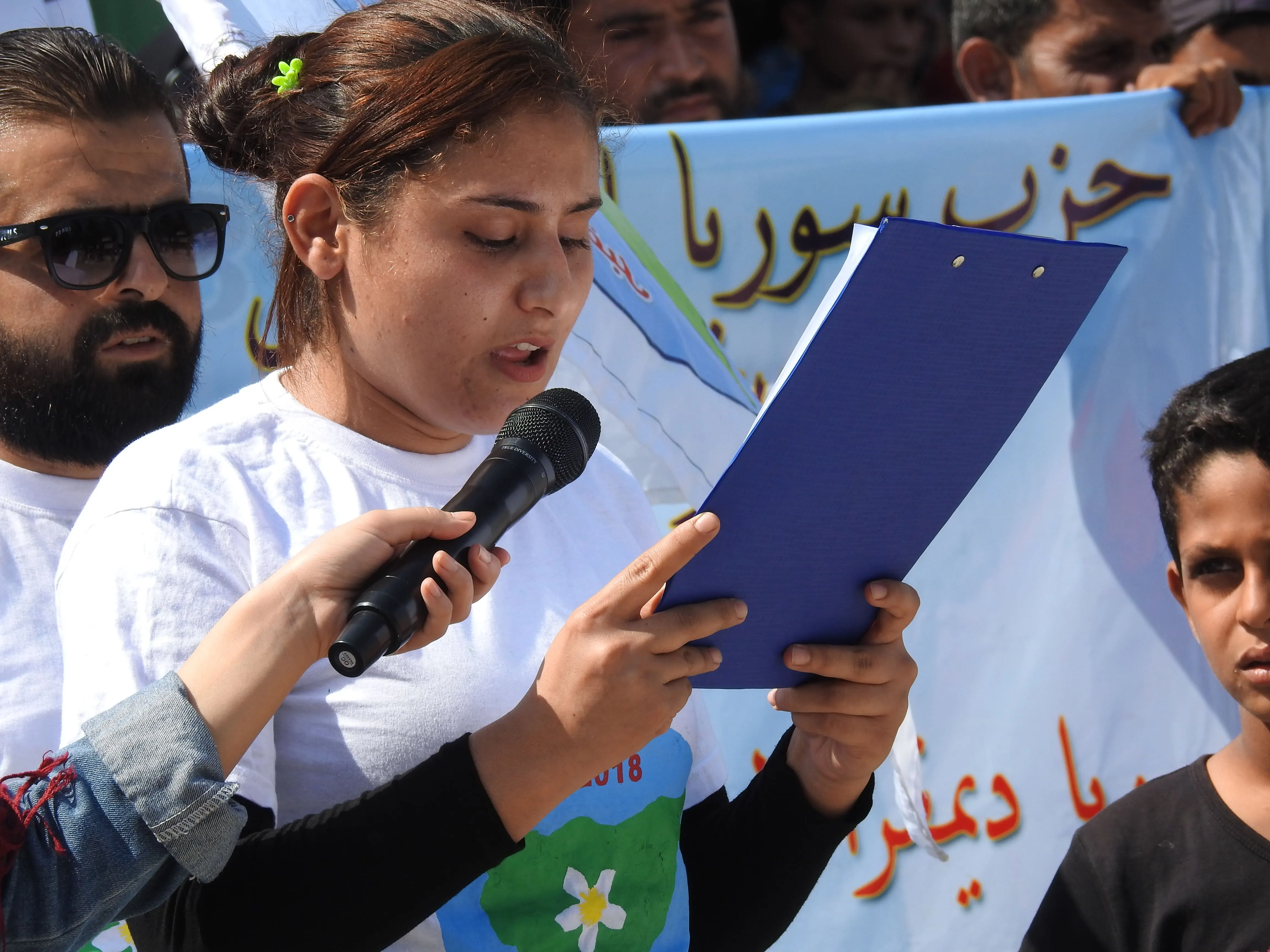Şêniyên Girê Spî li dijî dagirkeriya Tirk meşiyan