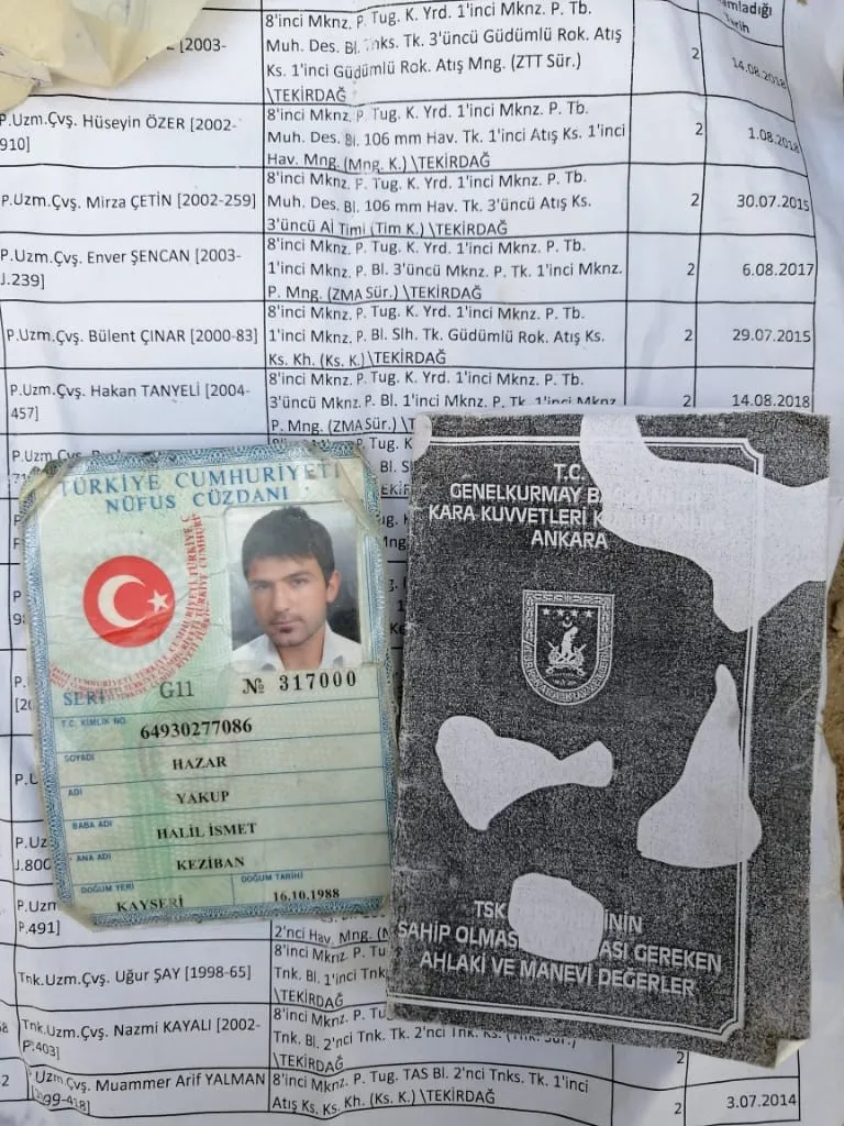 Li Girê Spî belge li ser cenazeyên leşkerên dewleta Tirk a dagirker re hatin dîtin