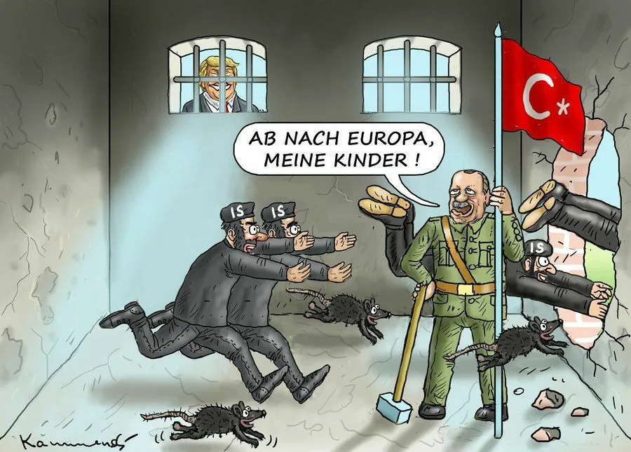 Bi karîkatoran armanca dagirkeriya dewleta Tirk