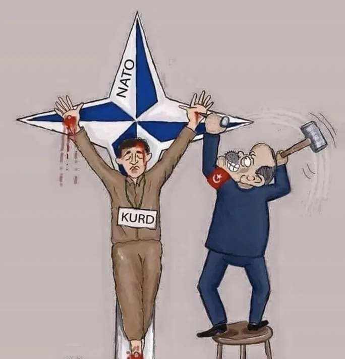 Bi karîkatoran armanca dagirkeriya dewleta Tirk