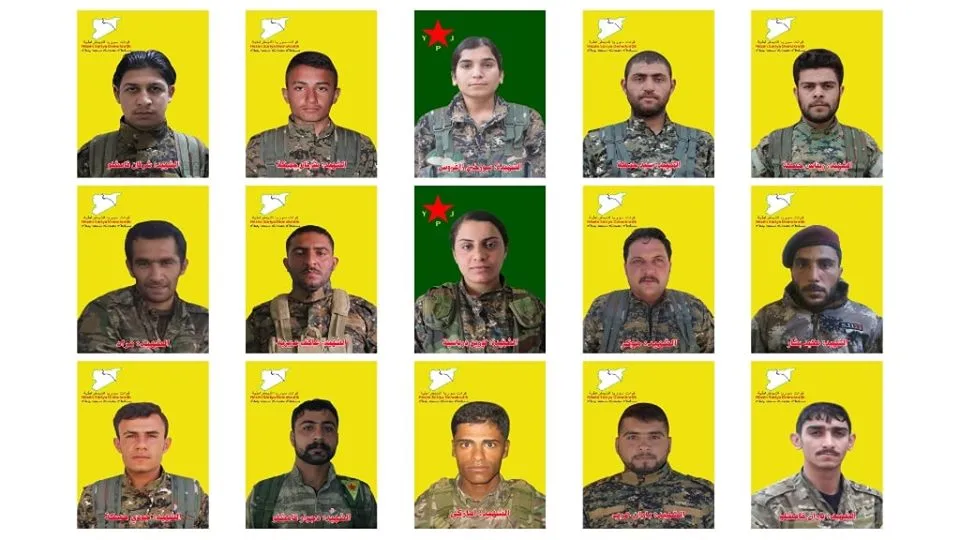 Nasnameyên 15 şehîdên Berxwedana Rûmetê hatin eşkerekirin