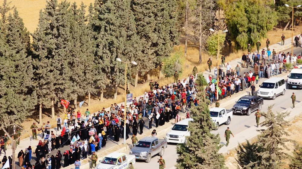Şêniyên Tebqayê li dijî dagirkeriya dewleta Tirk meşiyan
