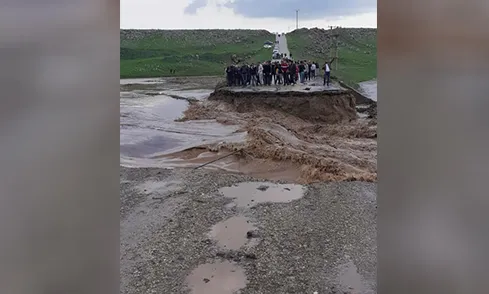 Li Girkê Legê ji ber lehiyê pirek hilweşiya
