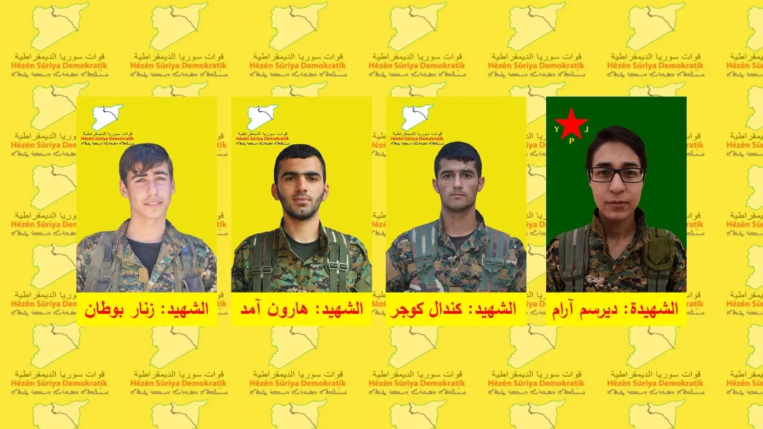 ​​​​​​​QSD’ê nasnameyên 4 şervanên li Eyn Îsayê şehîd bûbûn eşkere kirin