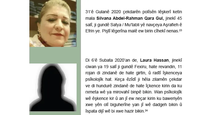 Rewşa jinan li herêmên di bin dagirkeriya dewleta Tirk de