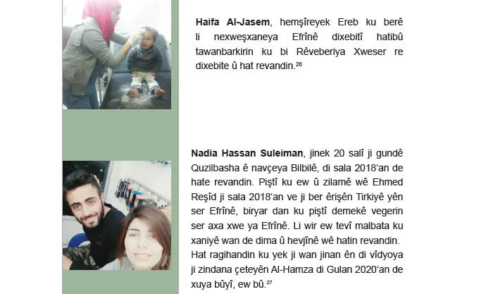 Rewşa jinan li herêmên di bin dagirkeriya dewleta Tirk de