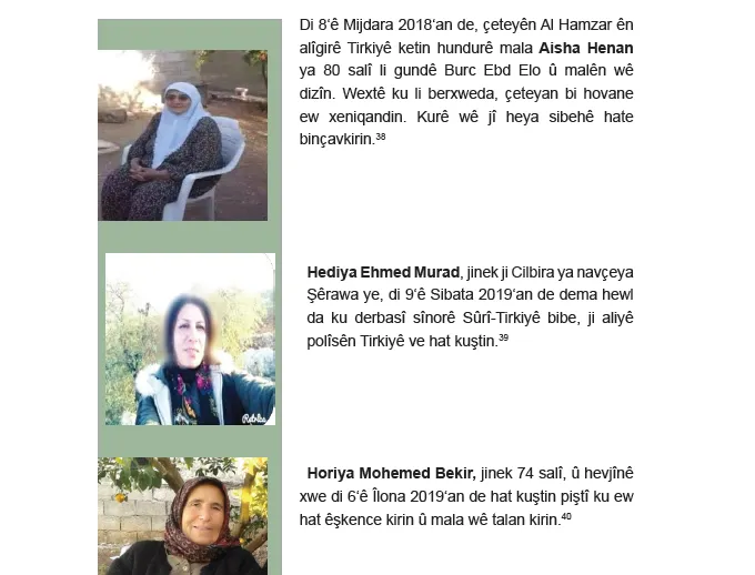 Rewşa jinan li herêmên di bin dagirkeriya dewleta Tirk de