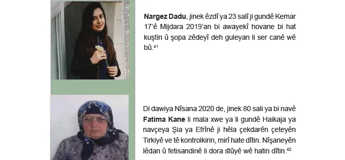 Rewşa jinan li herêmên di bin dagirkeriya dewleta Tirk de