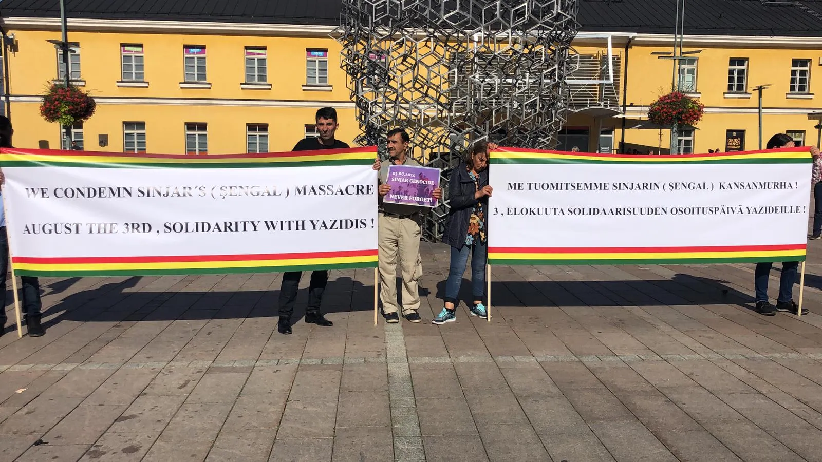 ​​​​​​​Qirkirina Şengalê li Fînlandiyayê hate protestokirin