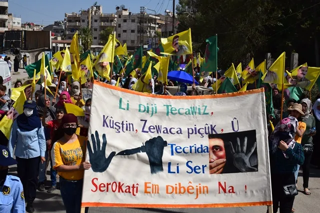 Jinên ciwan li herêma Cizîrê tundiya li dijî zarok û jinan şermezar kir